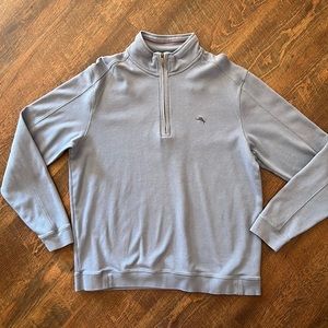 Tommy Bahama Mens Long sleeve 1/4 zip sweatshirt Sz L Blue